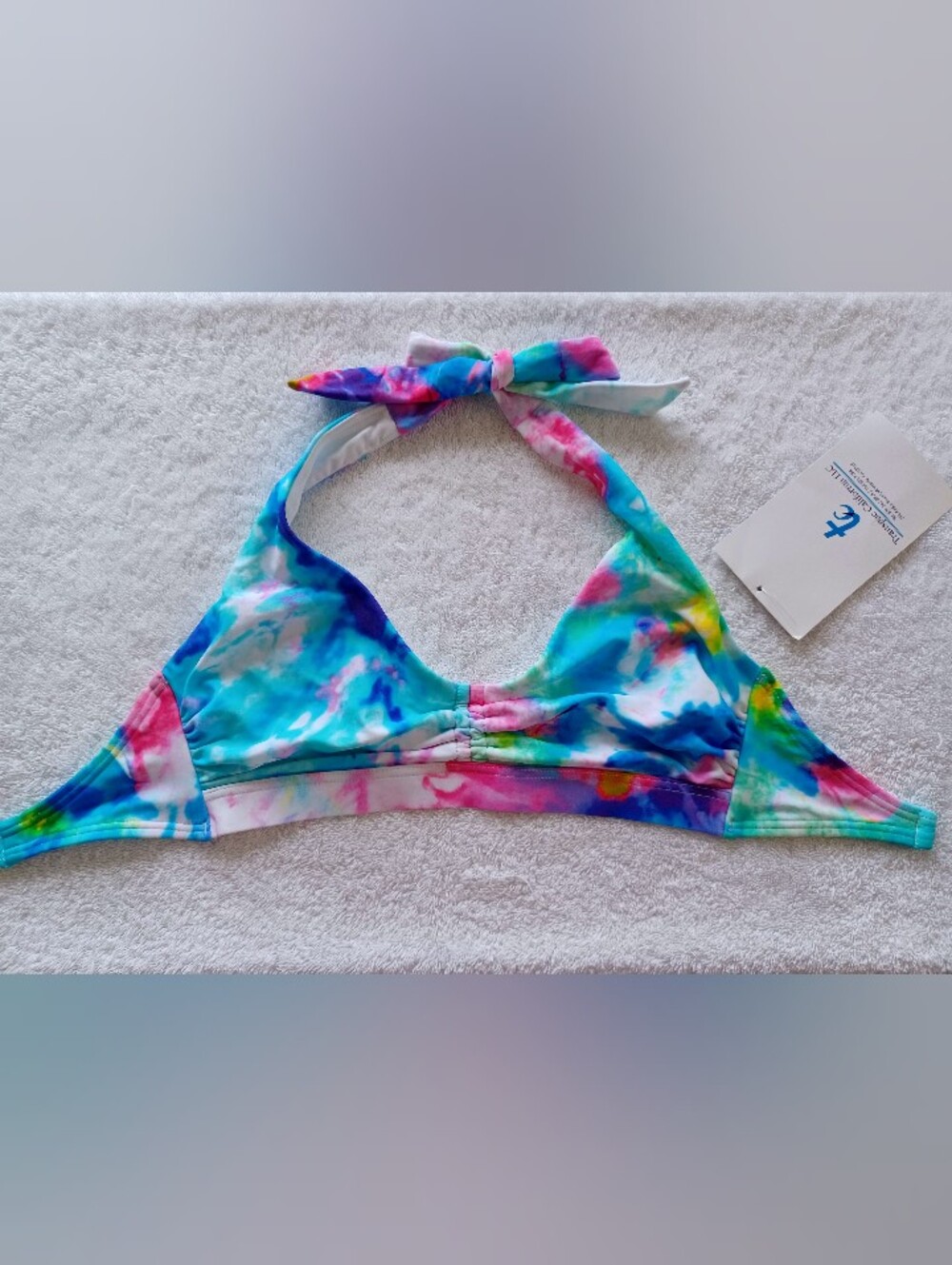 VENUS Heavenly Halter Multi Tie-Dye Bikini Top, Size S - Picture 4 of 14